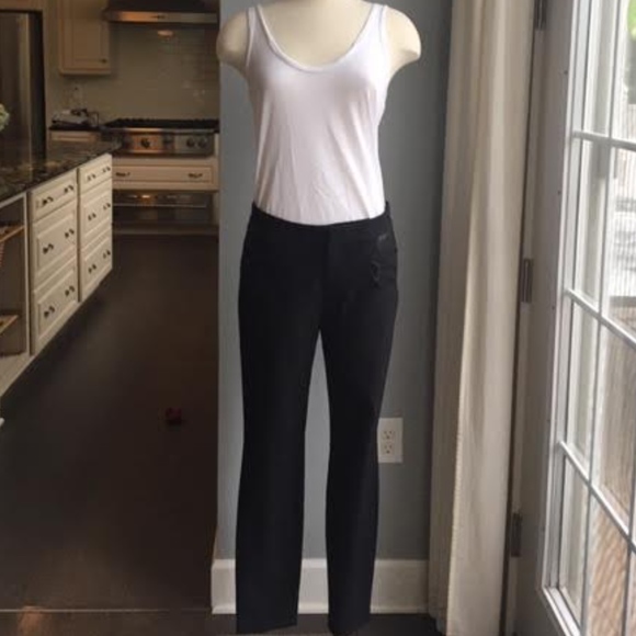 Rebecca Taylor black pants with leather trim - Picture 1 of 1